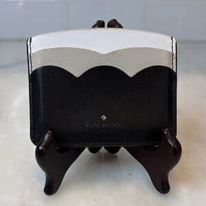 Kate Spade New York Card Holder Wallet Leather Gemma Small Slim Scallop